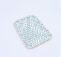 صينية تقديم مستطيلة بلاستيك بنقشة عصرية