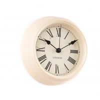 ساعة حائط دائرية كلاسيكية باللون الوردي الفاتح مقا...