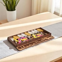 صينية تقديم الحلوي خشب بتصميم خروف لون بني مقاس 20...