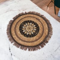 لباد صحون يتصميم دائري لون بني مقاس 38x38 سم