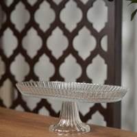 صحن تقديم زجاج بقاعدة أنيقة