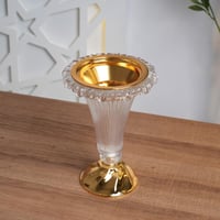 مبخرة زجاجية بتصميم مضلع ولمسة ذهبية
