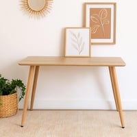 طاولة طعام خشب لون خشبي مقاس 120x70x76 سم