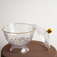 وعاء تقديم اكريليك مزخرف بغطاء لمختلف أنواع الضياف...
