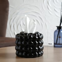 علبة مناديل بتصميم عصري باللون الاسود مقاس 15 سم