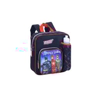 شنطة ظهر مدرسية مع زمزمية بتصميم ابطال لون اسود مق...