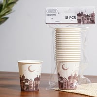 أكواب ورقية رمضانية 250 مل – 18 قطعة