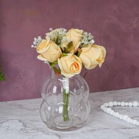 فازة زجاج بتصميم رائع لون شفاف مقاس 12x19 سم