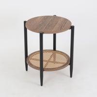 طاولة خشب دورين بقواعد معدن لون بني x أسود مقاس 45...