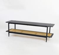 طاولة تلفزيون خشب باللون الأسود مقاس 160x40x50 سم