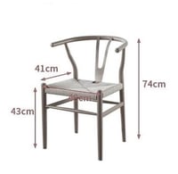 كرسي معدن لون أسود x بيج مقاس 48x41x74 سم