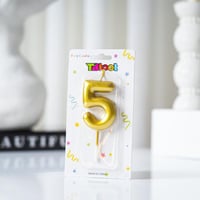 شمعه حفلات واعياد ميلاد على شكل رقم لون ذهبي - قطع...