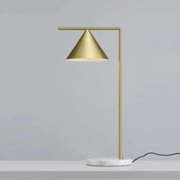 اباجورة طاولة بتصميم عصري بقاعدة رخام لون ذهبي