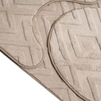 طقم دعاسة حمام بتصميم عصري باللون البني - 3 حبة