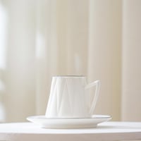 طقم فناجين قهوة بتصميم عصري لون ابيض - 6 حبة