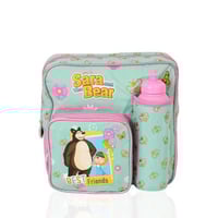 شنطة ظهر شكل سارة والدب مع لانش بوكس و زمزمية لون...