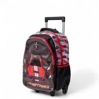 شنطة ترولي مدرسية مع مقلمة بتصميم سيارة لون اسود و...