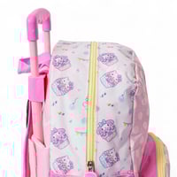 شنطة ترولي مدرسية بتصميم كرتوني لون وردي مقاس 13 ا...