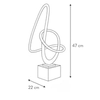 تحفة ديكور تجريدية ذهبية بقاعدة رخامية بيضاء