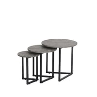 طاولات خدمة متداخلة بتصميم عصرى مميز - 3 قطع لون ر...