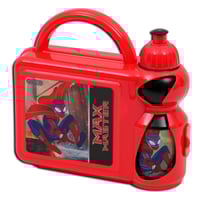 لانش بوكس مع زمزمية بتصميم ماكس ماستر لون احمر و ا...