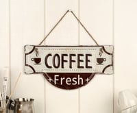 تعليقة ديكورية (كوفي فريش) لجدار الحائط - لون بني