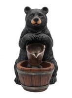 نافورة مياه علي شكل دب باللون الاسود مقاس 67x38 سم