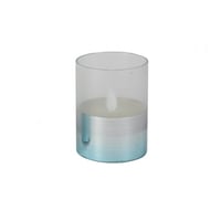 شمع بتصميم عصري لون ابيض و ازرق مقاس صغير