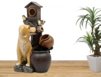 نافورة مياة مضيئة مزينة بالعصافير و ابريق الماء و...