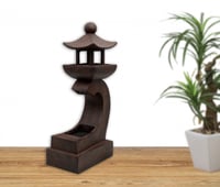 نافورة بتصميم منزل صغير لون بني مقاس 88x40 سم