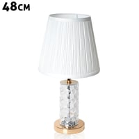 اباجورة طاولة بتصميم مودرن لون ذهبي و ابيض مقاس 48...