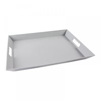 صينية تقديم ذات مقبضين لسهولة الحمل باللون رمادي ف...