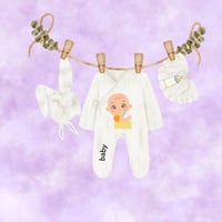 طقم مواليد اربع قطع طباعة حسب الطلب