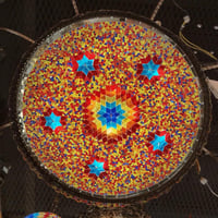 نجفة تركي موزاييك احمر 10 مصابيح