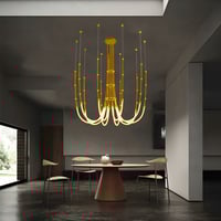 نجفة ليد سداسية ذهبي