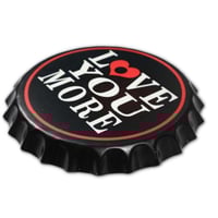 لوحة ديكور غطاء قارورة love you more