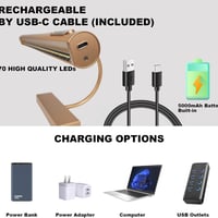 جداري ليد يعمل على البطارية ذهبي