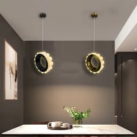 علاقي مودرن خاتم رخامي ذهبي / اسود