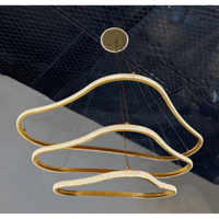 نجفة ليد مودرن ذهبي ثلاث حلقات