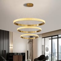 نجفة ليد مودرن اسود 60 - 40 - 25 سم مع ريموت