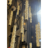 نجفة مودرن 5 متر 25 قطعة كريستال