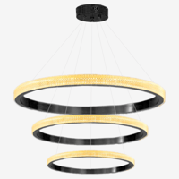 نجفة ليد مودرن ذهبي 60 - 40 - 25 سم مع ريموت