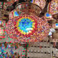 نجفة تركي موزاييك ازرق 8 + 1