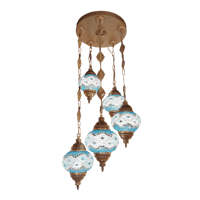 نجفة تركي موزاييك ازرق