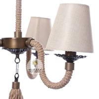 نجفة مع طربوش خيش طراز تركي 8 لمبات