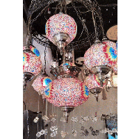 نجفة تركي موزاييك اصفر 8 + 1