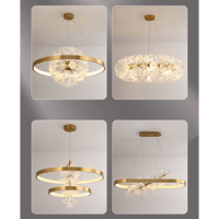 نجفة ليد ازهار زجاج اسود 120 سم مع ريموت اضاءة