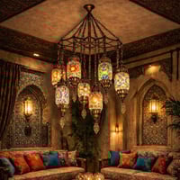 نجفة موزاييك ملون 7 لمبات