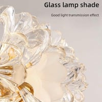 نجفة ليد ازهار زجاج اسود 80 سم مع ريموت اضاءة