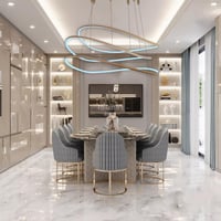 نجفة مودرن متموجة ذهبي